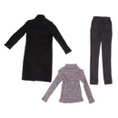 1/3 BJD Black Overcoat Sweater Pants Set for Normal 70cm Uncle Size Doll