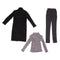 1/3 BJD Black Overcoat Sweater Pants Set for Normal 70cm Uncle Size Doll
