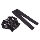 1/3 BJD Black Lace Top Tee Jeans Pants Set for Normal 70cm Uncle Size Dolls Clothes