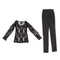 1/3 BJD Black Lace Top Tee Jeans Pants Set for Normal 70cm Uncle Size Dolls Clothes