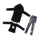 1/3 BJD Black Jacket Tshirt Jeans Set for Normal 70cm Uncle Size Doll Outfit