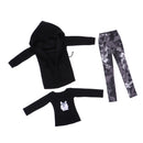 1/3 BJD Black Jacket Tshirt Jeans Set for Normal 70cm Uncle Size Doll Outfit