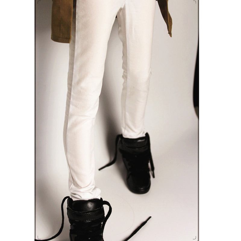 1/3 Male BJD White Turtleneck Sweater Jeans Set for Normal 70cm Uncle Dolls Accessories