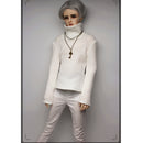 1/3 Male BJD White Turtleneck Sweater Jeans Set for Normal 70cm Uncle Dolls Accessories