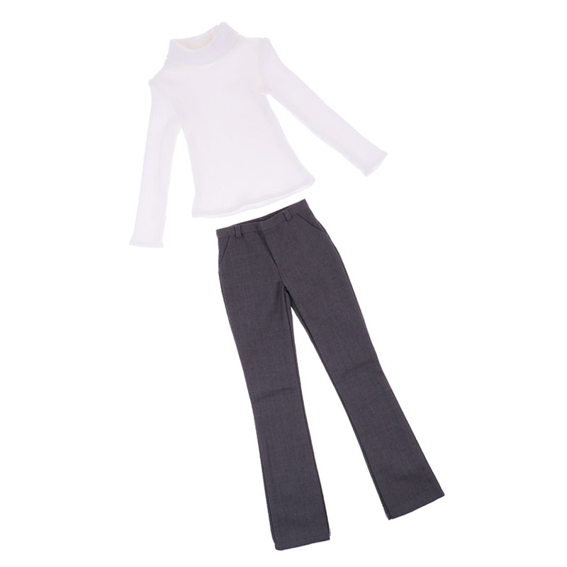 1/3 BJD White Turtleneck Sweater Pants Set for Normal 70cm Uncle Size Doll