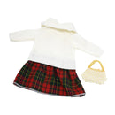 Casual Dolls Winter Dress Accessory Plaid Knit Dress And Pearl Handbag