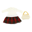 Casual Dolls Winter Dress Accessory Plaid Knit Dress And Pearl Handbag