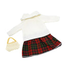 Casual Dolls Winter Dress Accessory Plaid Knit Dress And Pearl Handbag