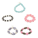 5pcs Multicolor Flower Beaded Bracelets Accessory for 18inch American Girl Doll Toys