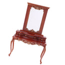 Dollhouse Miniature 1/6 Wooden Dresser Toilet Table for Action Figures 12inch Dolls Accessory Brown Color
