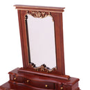 Dollhouse Miniature 1/6 Wooden Dresser Toilet Table for Action Figures 12inch Dolls Accessory Brown Color