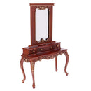 Dollhouse Miniature 1/6 Wooden Dresser Toilet Table for Action Figures 12inch Dolls Accessory Brown Color