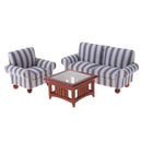 1:12 Scale Blue Couch Sofa Table Furniture Set Dolls House Room Decoration