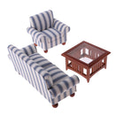 1:12 Scale Blue Couch Sofa Table Furniture Set Dolls House Room Decoration