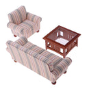 1/12 Dollhouse Miniature Furniture Living Room Couch Sofa Table Set Pink