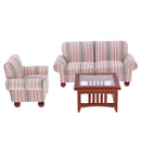 1/12 Dollhouse Miniature Furniture Living Room Couch Sofa Table Set Pink