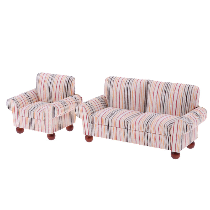 1/12 Dollhouse Miniature Furniture Living Room Couch Sofa Table Set Pink