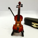 Dollhouse Miniature Wooden Violin Music Room Decoration Accessories 14cm
