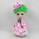 Adorable Pink Lace Dress Hat Uniform Outfit for 12inch Blythe Pullip Licca 1/6 BJD DZ AS Dolls Clothing Accessory
