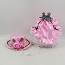 Adorable Pink Lace Dress Hat Uniform Outfit for 12inch Blythe Pullip Licca 1/6 BJD DZ AS Dolls Clothing Accessory