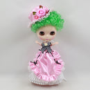 Adorable Pink Lace Dress Hat Uniform Outfit for 12inch Blythe Pullip Licca 1/6 BJD DZ AS Dolls Clothing Accessory