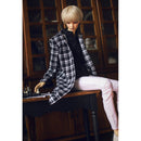 1/3 Male BJD Plaid Long Coat Shirt Jeans 3pcs Set for Normal 70cm Uncle Doll