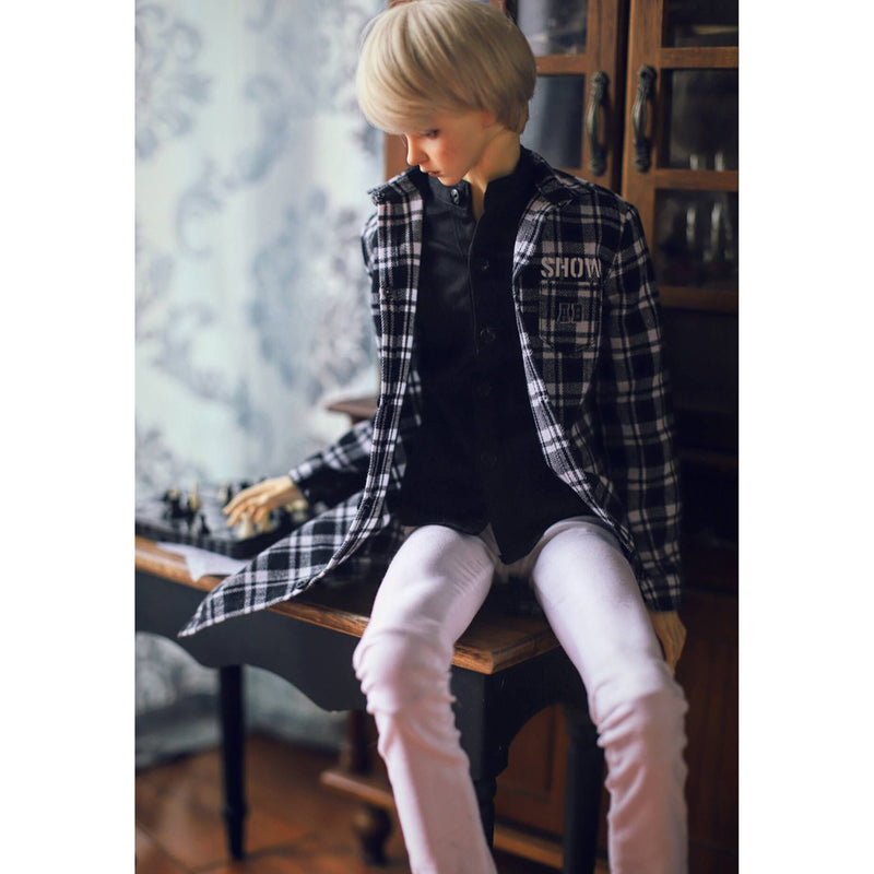 1/3 Male BJD Black Stand-Collar Shirt Clothing for Normal 70cm Uncle Dolls