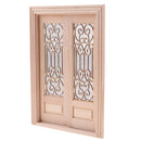 1/12 Dollhouse Miniature Wooden External Hollow Screen Double Door Unpainted Rooms DIY Items