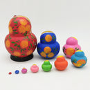 Set of 10PCS Strawberry Printed Wooden Blank Russian Nesting Dolls Babushka Matryoshka Stacking Doll Kids Crafts