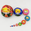 Set of 10PCS Strawberry Printed Wooden Blank Russian Nesting Dolls Babushka Matryoshka Stacking Doll Kids Crafts