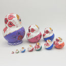 7 Pieces Set Butterflies Patterns Wooden Russian Nesting Dolls Stacking Matryoshka Toy Home Office Decoration