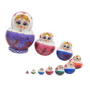 7 Pieces Set Butterflies Patterns Wooden Russian Nesting Dolls Stacking Matryoshka Toy Home Office Decoration