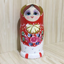 Set of 7 Pieces Wooden Russian Nesting Dolls Printed Red Flower Girl Matryoshka Stacking Nested Wood Dolls