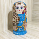Set of 7 Pieces Wooden Russian Nesting Dolls - Matryoshka Stacking Nested Wood Dolls