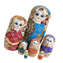Set of 7 Pieces Wooden Russian Nesting Dolls - Matryoshka Stacking Nested Wood Dolls