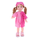 Doll Clothes Pink Rompers Hat Suit for 14 Inch Wellie Wisher American Girl Dolls Accessories Outfit