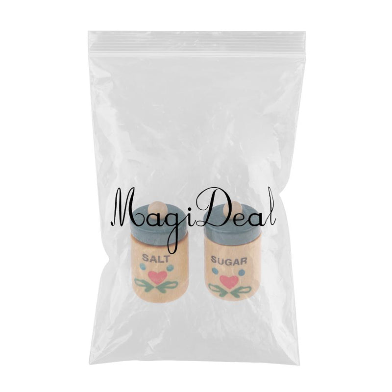 1/12 Dollhouse Miniature Kitchen Accessories Wood Spice Bottles Cookware 2pcs