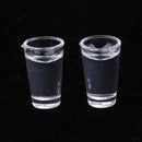 1/12 Dollhouse Miniature Kitchen Accessories Water Glasses Model Tableware 2pcs