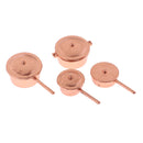 Retro 8 Pieces Metal Pots Pants Set 1:12 Dolls House Miniature Kitchen Cookware Accessories