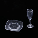 13 Pieces 1/12 Dollhouse Miniature Clear Ice Cream Cup Set Living Rooms Kitchen Accessories