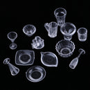 13 Pieces 1/12 Dollhouse Miniature Clear Ice Cream Cup Set Living Rooms Kitchen Accessories