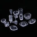 13 Pieces 1/12 Dollhouse Miniature Clear Ice Cream Cup Set Living Rooms Kitchen Accessories