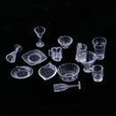 13 Pieces 1/12 Dollhouse Miniature Clear Ice Cream Cup Set Living Rooms Kitchen Accessories