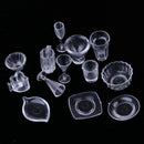 13 Pieces 1/12 Dollhouse Miniature Clear Ice Cream Cup Set Living Rooms Kitchen Accessories