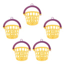 Set of 5pcs Yellow Mesh Basket for 1/12 Dollhouse Any Rooms Accessory Decoration Kids Pretend Play Toy