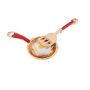 2 Pieces Miniature Frying Egg Pan Fork Set for 1/12 Dolls House Kitchen Cookware Accessories Kids Kitchen Play Toy Red