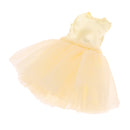 Trendy 4-Layers Gauzy Dress Dance Skirt Clothes for 1/6 BJD DOD LUTS DZ 12inch Blythe Pullip Doll Party Outfit Yellow