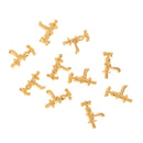 Set of 10pcs Metal Golden Water Faucet Model 1/12 Dollhouse Room Items Accessories