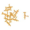Set of 10pcs Metal Golden Water Faucet Model 1/12 Dollhouse Room Items Accessories