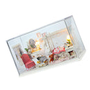 DIY Wooden Miniature Dollhouse Kits with LED Light, Dust Cover and Accessory